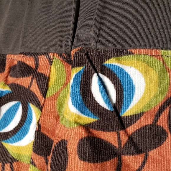 Matilda Jane Mod Wide Leg Corduroy Pants Girls 4 Brown Rust Blue Pull On Cord - Picture 5 of 7